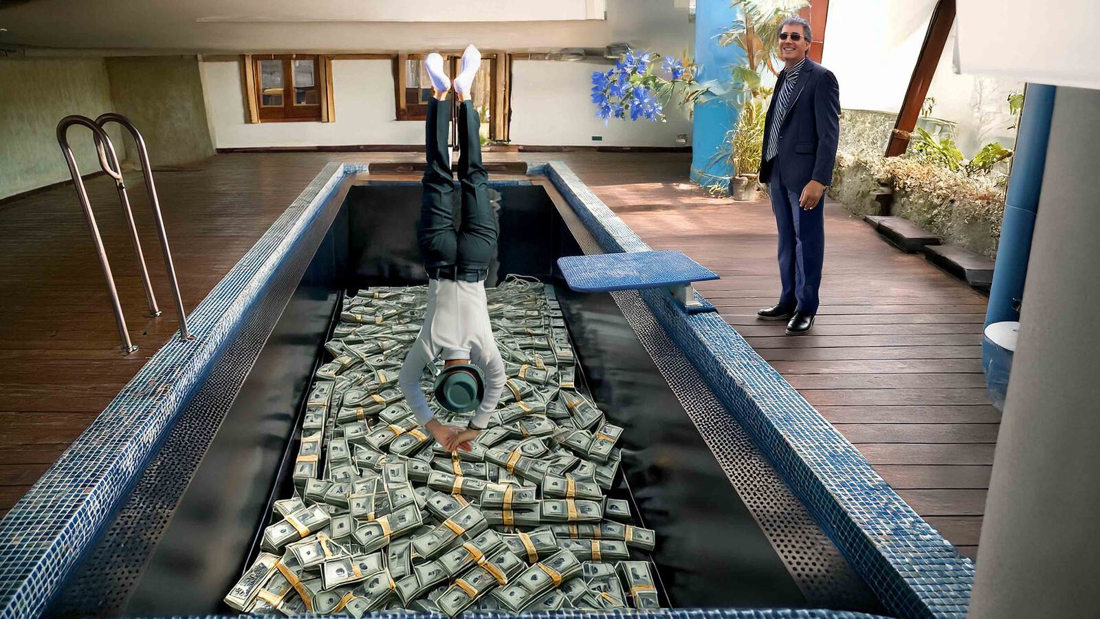 Pool mit Geldscheinen 4000