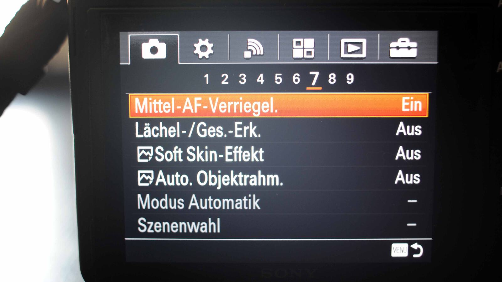 Sony Alpha Menue 1 4000