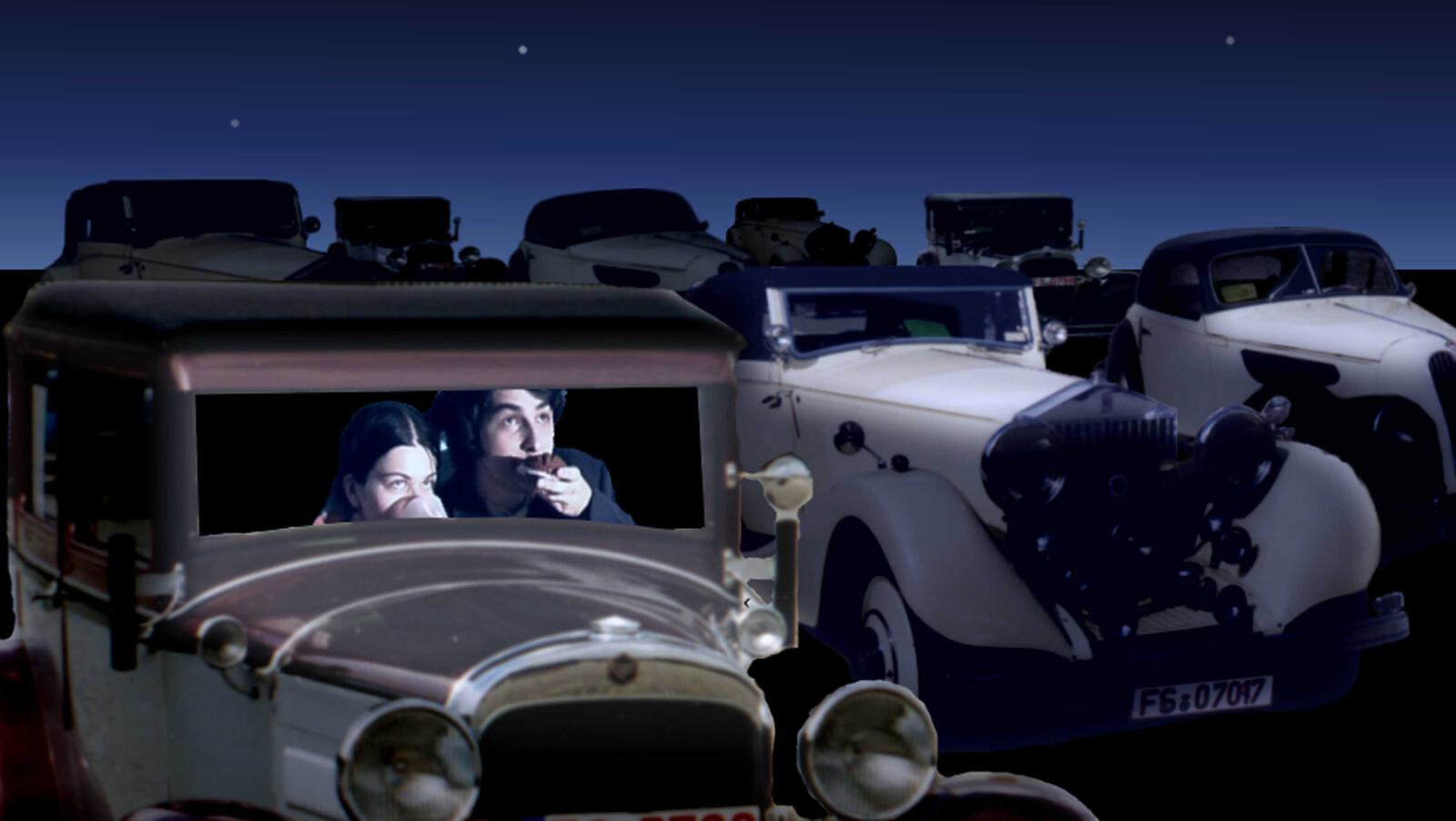 Pärchen im ersten Autokino