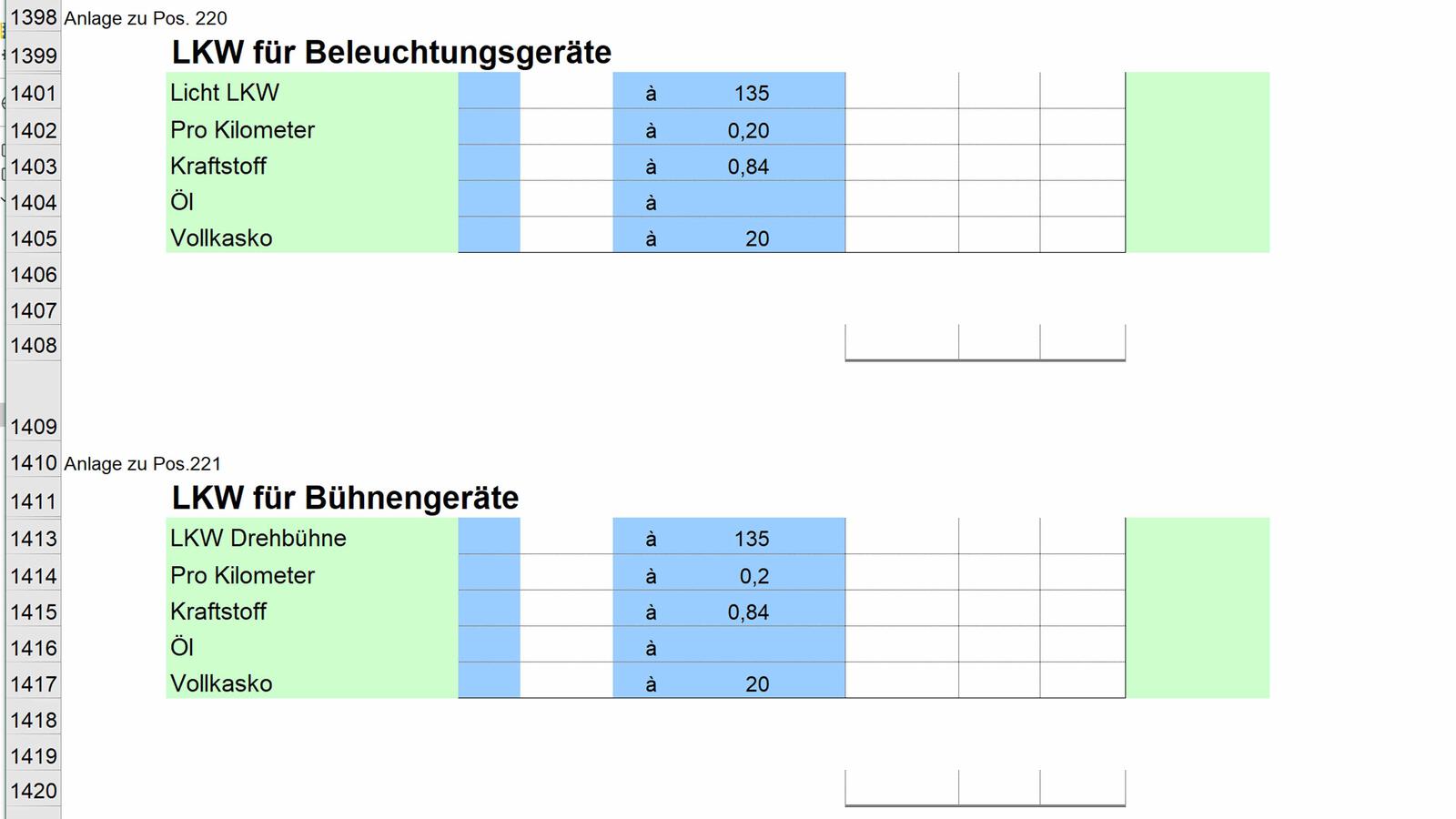 Cinecalc Produktion KFZ 4000