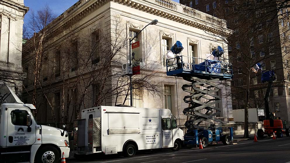 Dreharbeiten an der 5th Street am Central-Park zu