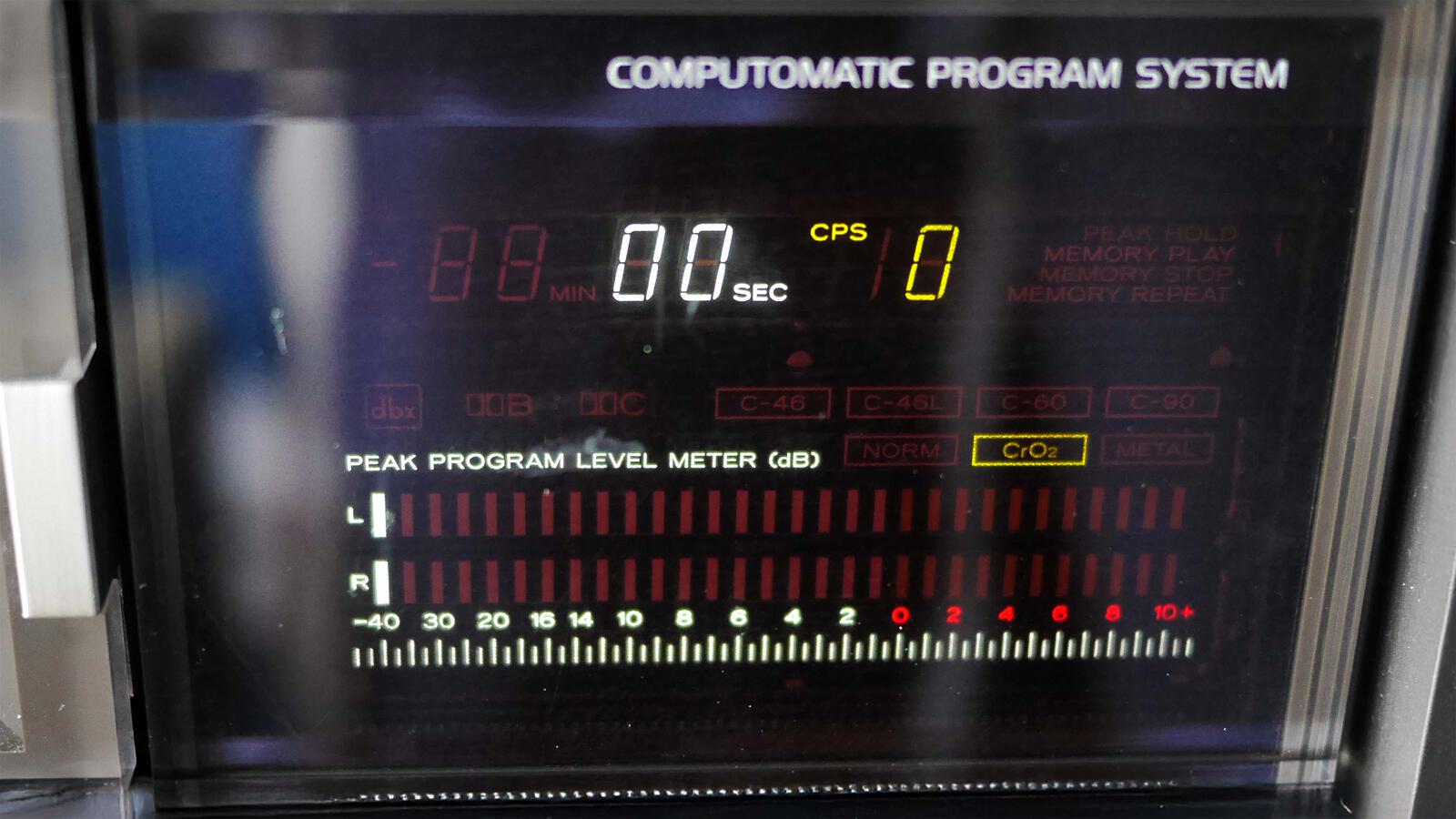 Display von Cassetten-Recorder