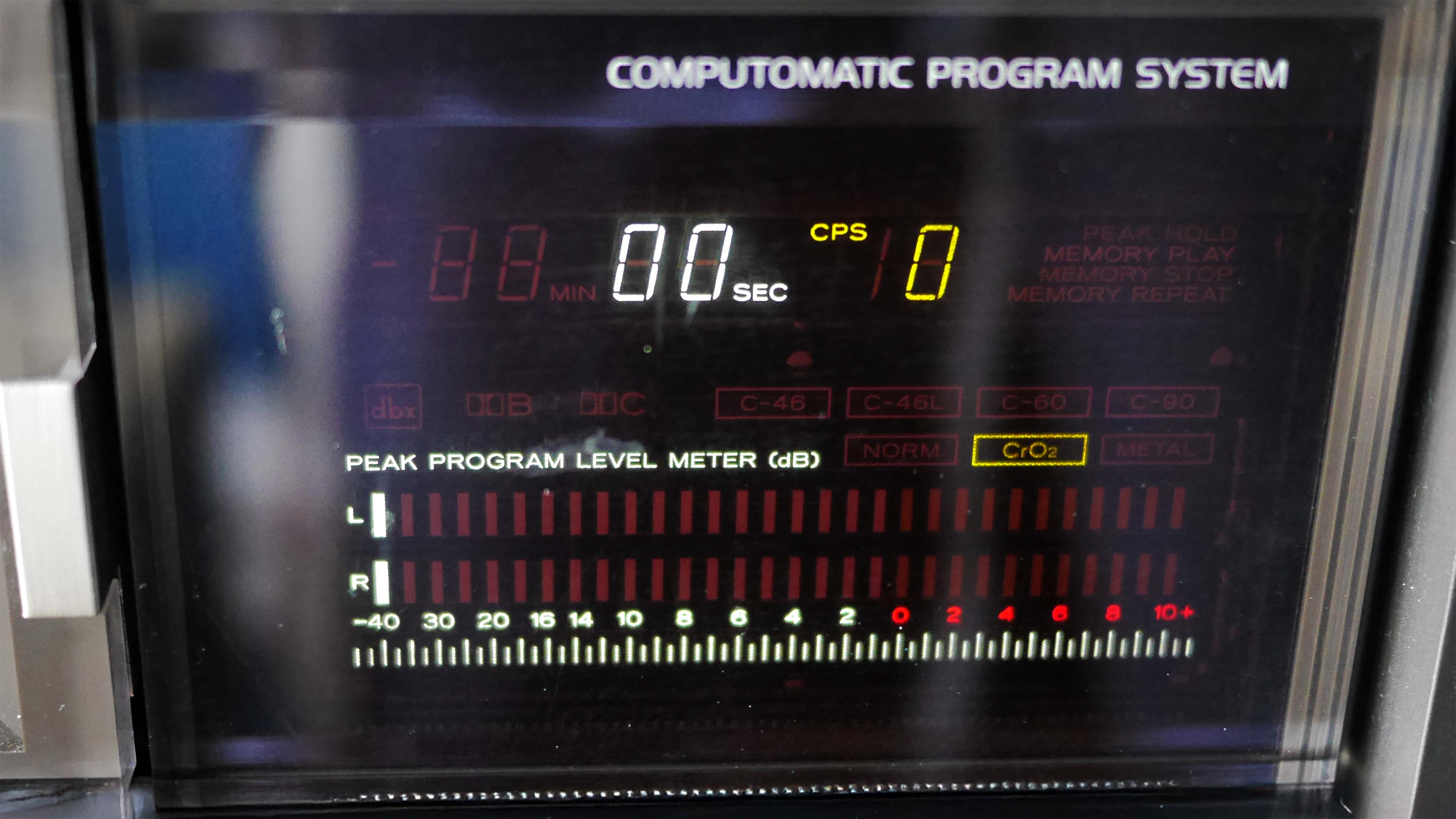 Display von Cassetten-Recorder