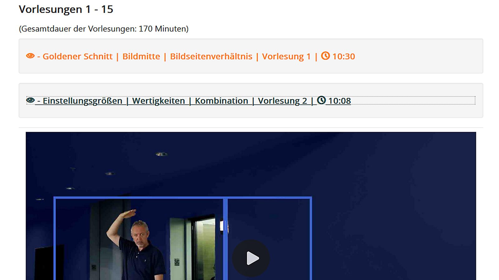 Orientierung Vorlesungen